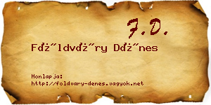 Földváry Dénes névjegykártya